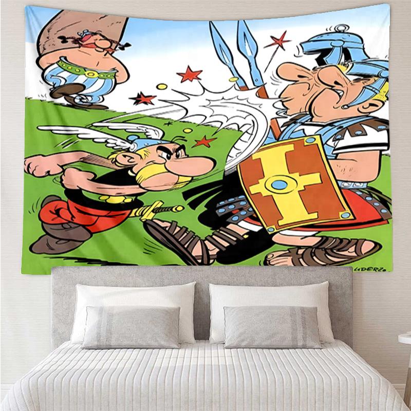 Asterix Freunde Schnelltrocknendes Wandtuch für Schlafzimmer, Wohnzimmer, Spielzimmer, Dekorations-Kunstzimmer Wandteppich Feiertags- und Geburtstagsgeschenke