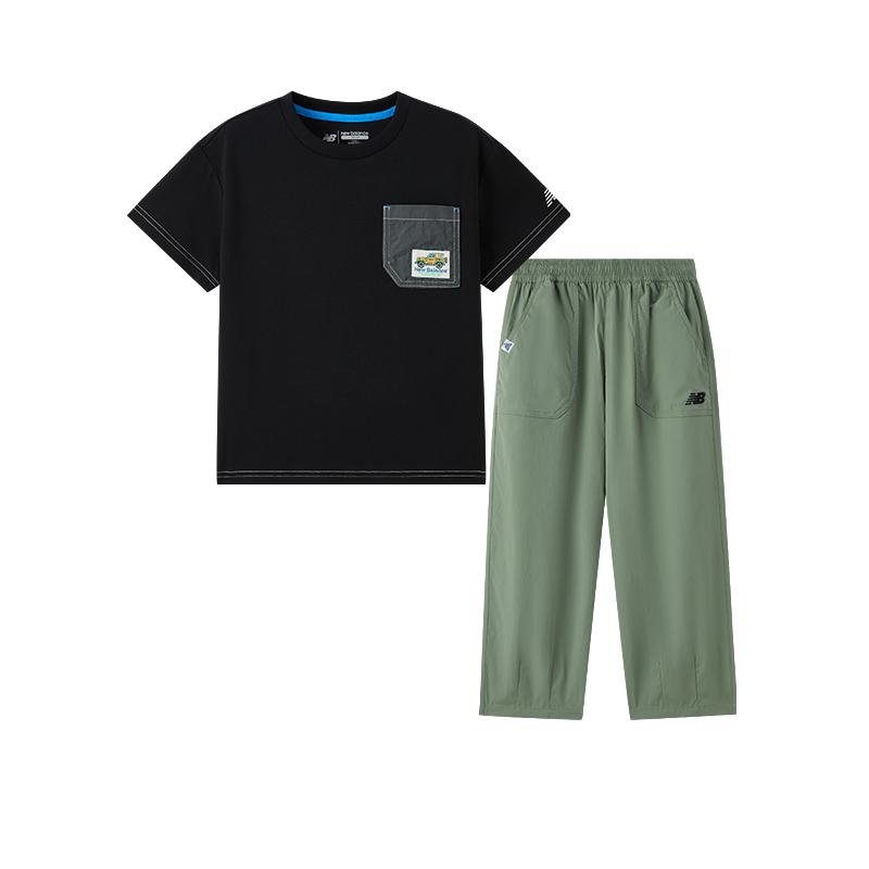 New Balance Casual Sportswear 2 Piece Set Children Aged 3 7 Years Old 2SF21123-BK 140