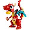 LEGO Creator Red Dragon Toy Birthday Present Blocks Educational Boy Girl Kids Age 6 7 8 9 Animal Creature 31145