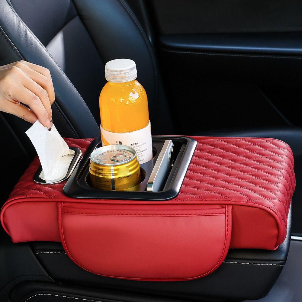Multifunctional Center Console Armrest Cushion PU Leather Car Armrest Pillow New Armrest Pad  Car