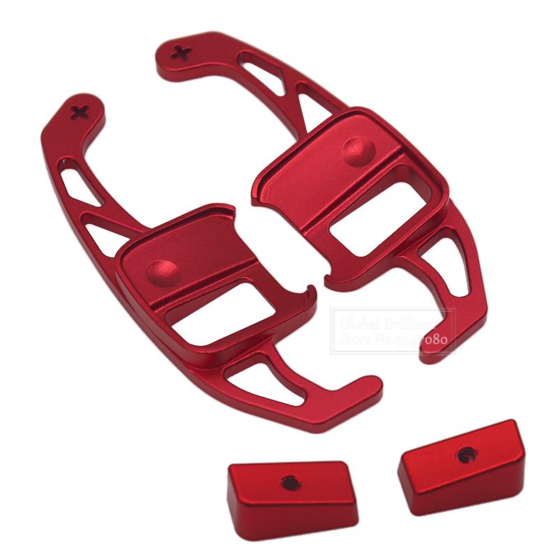 2PCS Car Shift Paddle Extender Aluminum Alloy Paddle Shifter For Chevy Cruze Malibu XL Double-Sided Adhesive Steering Wheel Decor Trim Cover