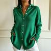 Cardigan da donna a maniche lunghe con bottoni frontali e colletto a revers, maglieria colorata per esterni