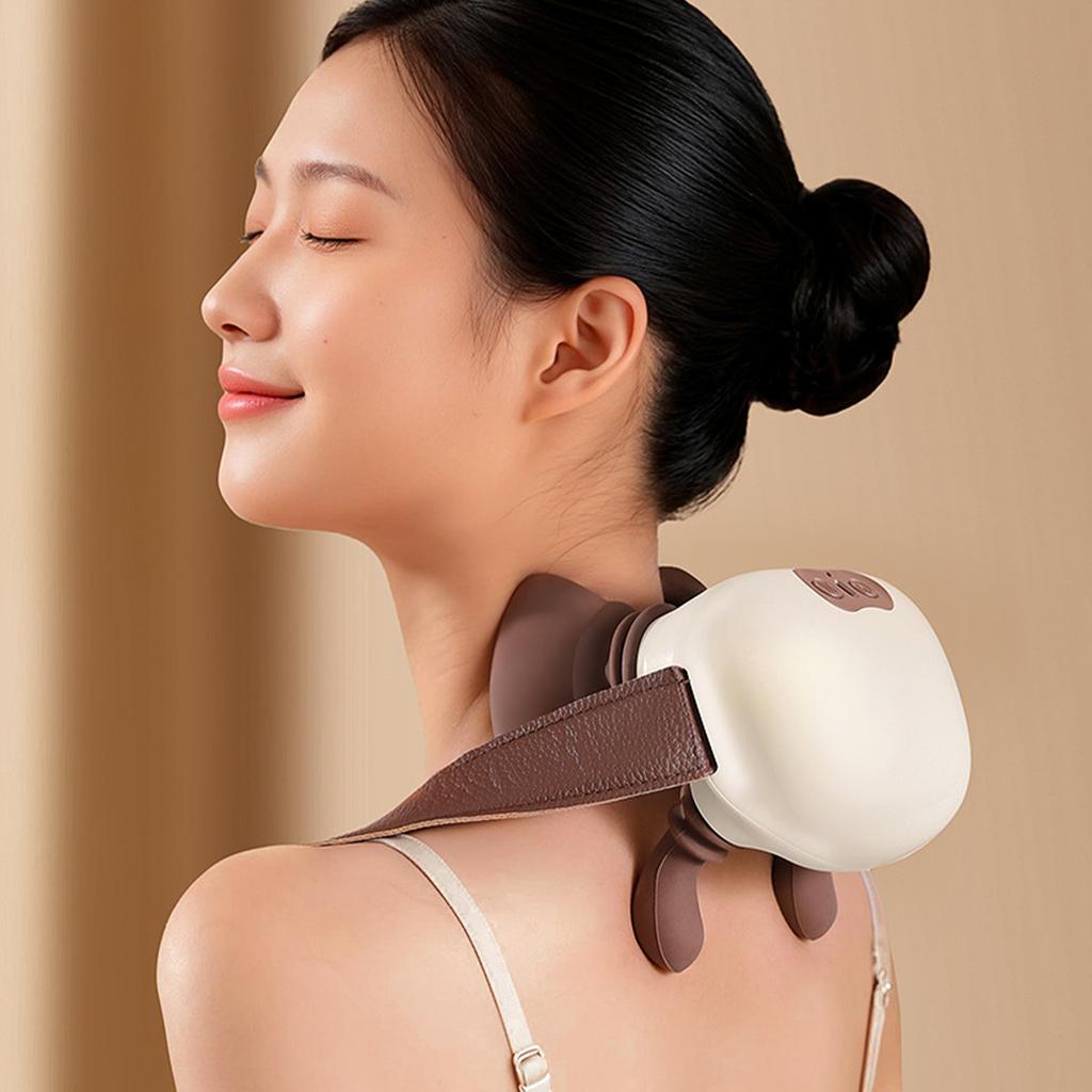 Shoulder Massager Rechargeable Shiatsu Neck and Back Massager Deep Tissue Kneading Massage Pillow Gifts for Men Women