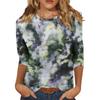 3/4 Sleeve Shirts For Women  Print Graphic Tees Blouses Casual Plus Size Basic Tops Pullover