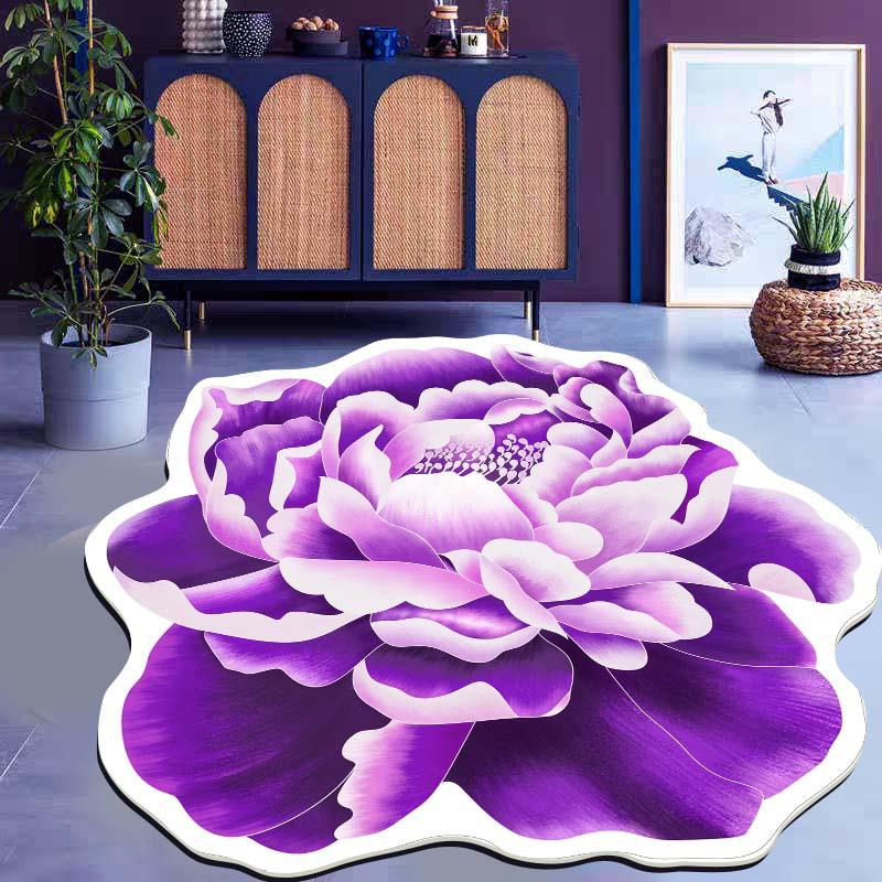 Creative Cartoon Flower Round Rug for Living Room or Bedroom