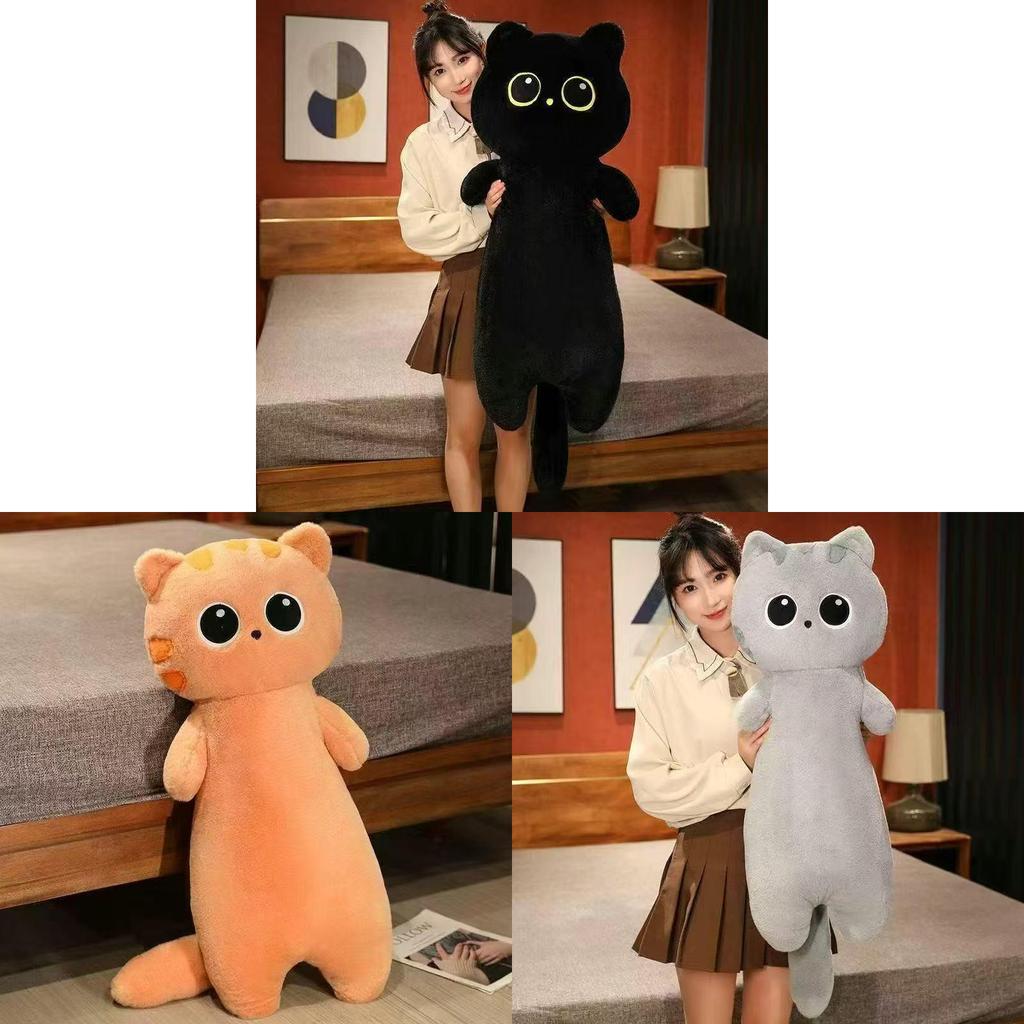 Cute Large Eye Cat Plush Toy Bed Soft Stuffed Animal Gift For All Ages