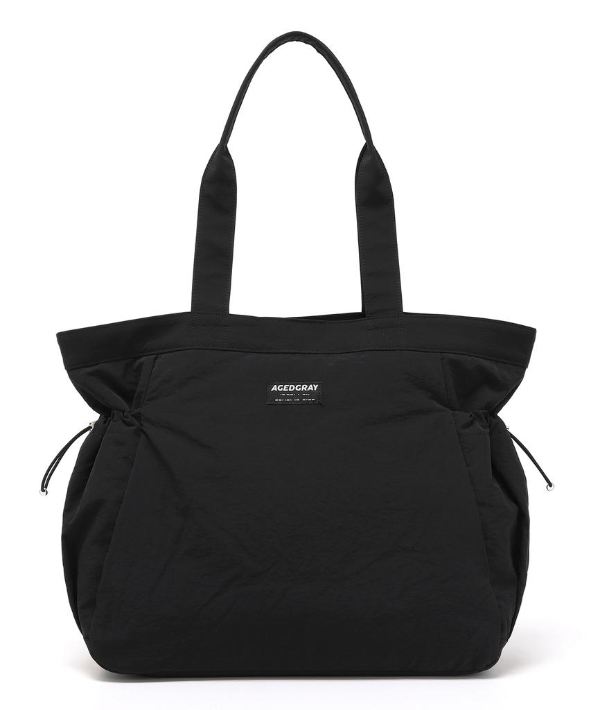 Aged Gray String Shopper Bag (Black)
