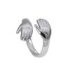 Exaggerated Titanium Steel Hug Ring for Women - Unique Hip-Hop Style