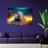 Canvas Print, Neon Lion Abstraction Nature