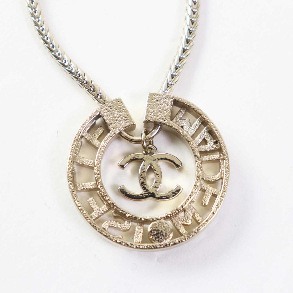 Excellent CHANEL Necklace MADEMOISELLE Rhinestone COCO Mark Gold Women Y22X Used
