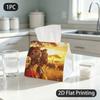 1pc Tissue Box, African Ethnic Savanna Women Golden Glow Pattern, 2D Flat Printing, Blocks Dust, Folds Flat, Tissue Holder, for Auto Use, 2D Flat