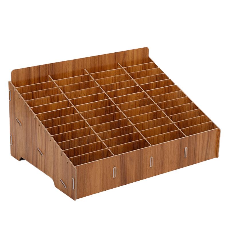 Classroom & Conference Room Mobile Phone Storage Box with Tempered Film and Multi-Grid Compartments.