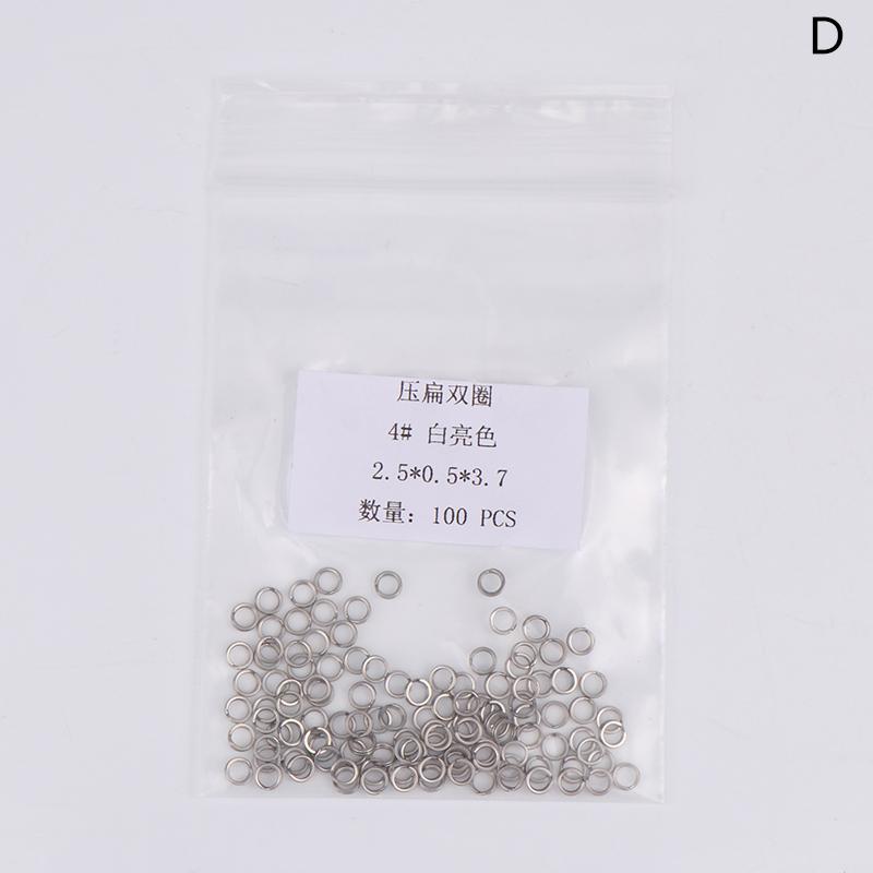 Split Rings Fishing 100Pcs Stainless Steel Lure Rings Saltwater Terminal Tackles Split Rings Fishing Connectors Snap Rings
