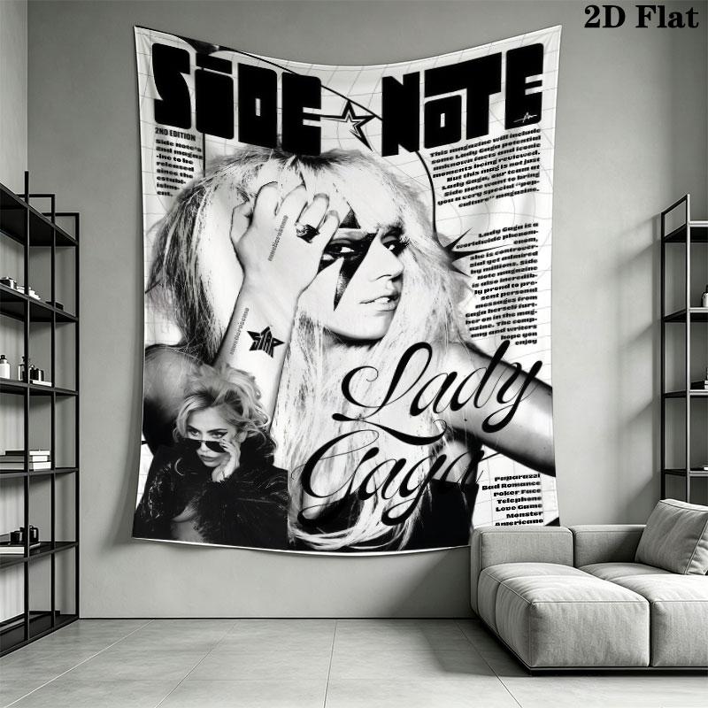 Lady Gaga Vibe Wall Hanging Printed Fabric Blanket Decorative Tapestries for Bedroom Living Room Home Decor