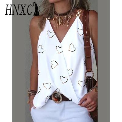 Damenmode, lässig, Sommer, ärmellos, V-Ausschnitt, Blusen & Hemden