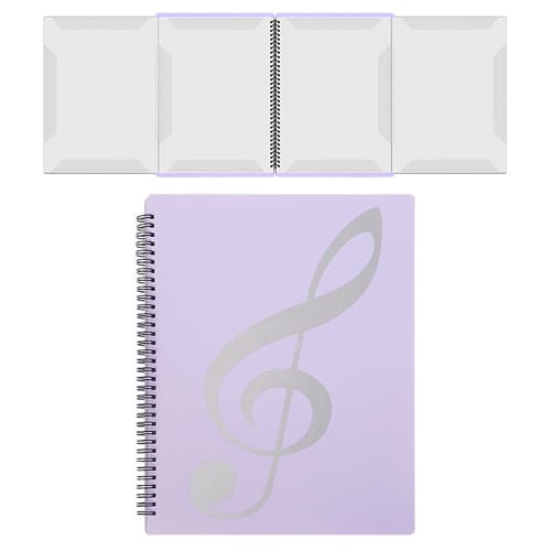 A4-Size Sheet Music File, 40 Sheets per Page, 10 Sheets, 5 Colors, Non-Reflective, Double-Page Sheets, Perfect for Sheet Music, Composition, and Lesso