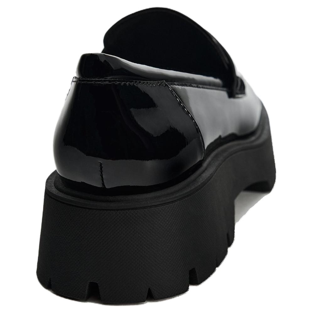 Zara Pu Lightweight Slip-On Loafers Women Shoes Black 13550410