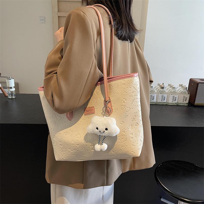 Large capacity premium texture commuter handbag summer new shoulder underarm bag tote bag