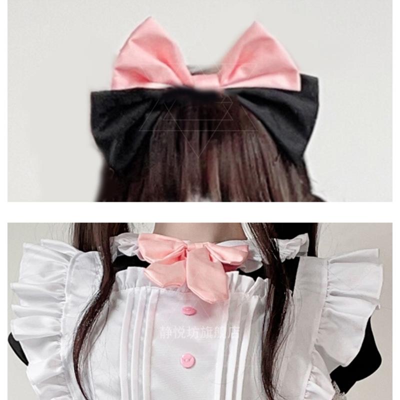 Sweet Maid Outfit Women Anime Maid Costume Fancy Dress Cosplays Costume Maid Dress with Sock Headwear Apron Bustel