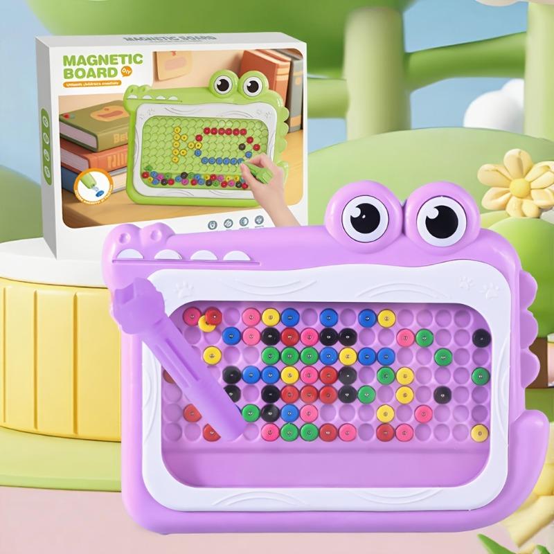 

Crocodile Magnetic Drawing Board Toy Kids Bead Doodle Board with Stylus for Early Education 1PCS фіолетовий