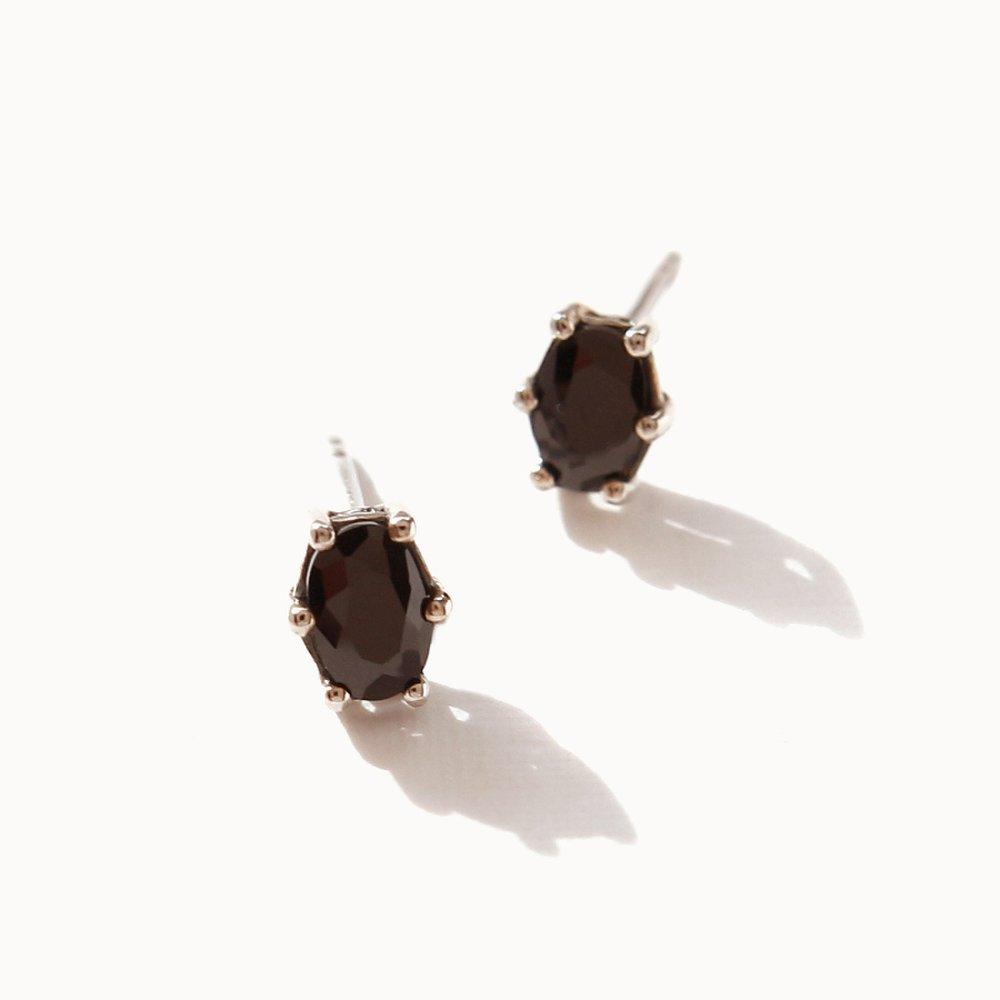 J.Lauren 0M02839 Mini Pentagon Black White Cubic Silver Earrings