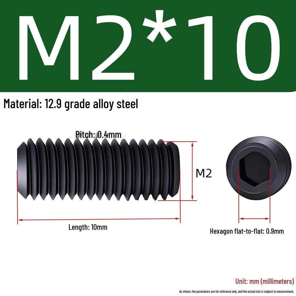 Grade 12.9 Hex Socket Headless Set Screw (M3-M16)