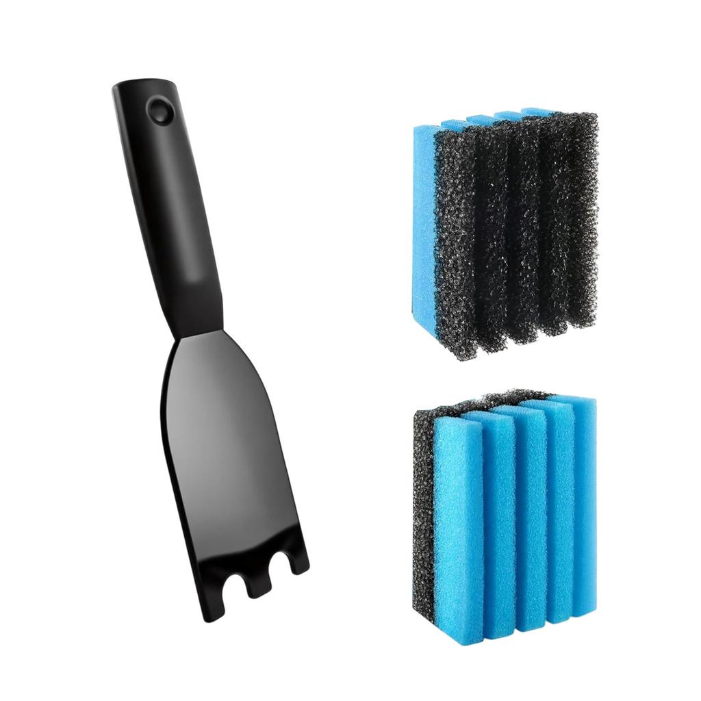 Grill Cleaning Accessories Includes 2 Sponges And Scrapers Heat Resistant Spatula For Indoor Outdoor Grills
