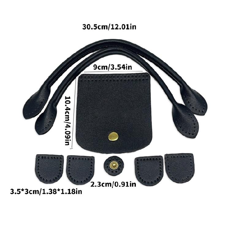 Leather Bag Making Kits DIY Leather Bag Knitting Set Shoulder Strap Top Zipper Lock for Crochet Handbag Shoulder Bags