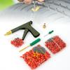 Green Portable Tire Repair Kit for Tubeless Tires - Spring-Loaded Plug Gun, No Glue Needed, Works for Travel Trailers 24x10x14cm