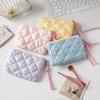 Cute Bow Cosmetic Bag Zipper Women's Cosmetic Bag Small Lipstick Storage Makeup Case Travelling Card Bags for Ladies Case