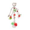 Wind Heart Shape Strawberry Pendant Keychain Female, Sweet Tulip Star Mobile Phone Chain Lanyard