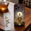 Avalokiteshvara Phone Case For iPhone 17,16,15,14,13,12,11 Plus,Pro Max,XS,Soft Silicone Black Cover