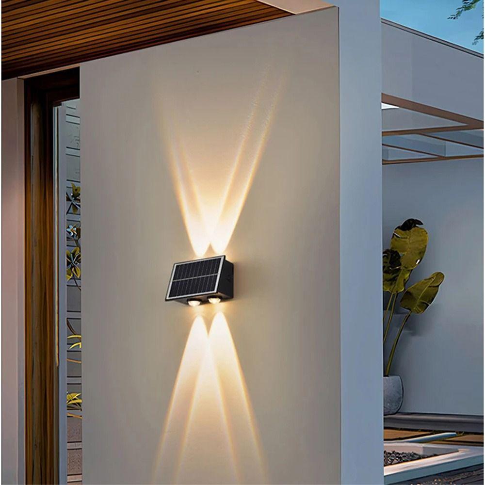 IP65 Waterproof 4/6/8 LED Solar Light Up and Down Fence Solar Lamp Modern Solar Wall Lamp Porch