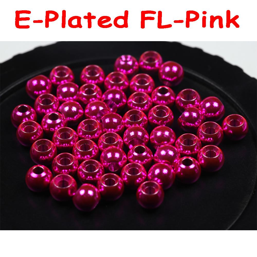 Bimoo 20PCS/Bag 5/32 3.8mm Color Brass Bead For Fly Tying Beadhead Nymph Streamer FL Pink Orange Yellow for Hook Size 8 10 12