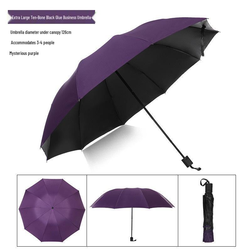 Dual-Use Extra Large Folding Umbrella - 12 Ribs for Sun and Rain Protection