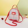 Ladies Scottish Plaid Small Backpack Autumn and Winter New Cat Pearl Mobile Phone Small Bag