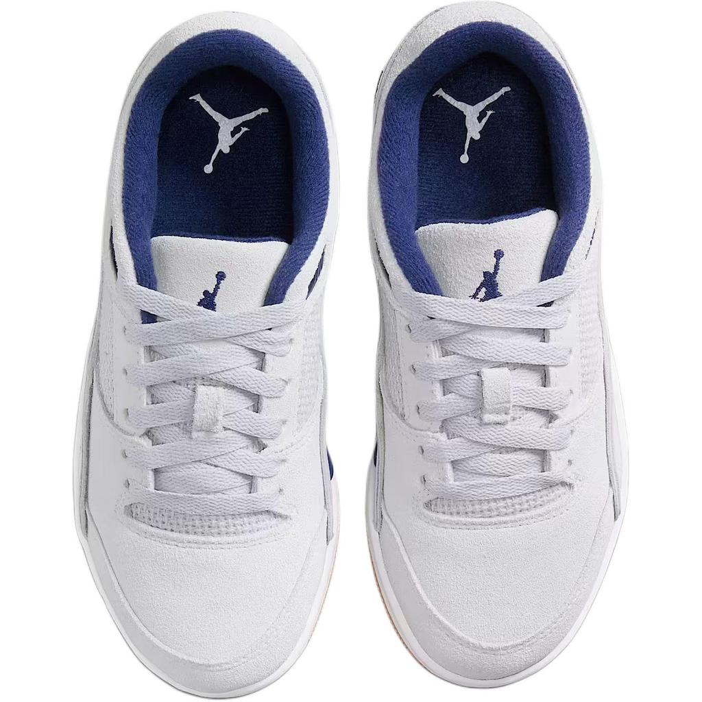 Air Jordan Jordan Flight Court GS Neutralgrau Mitternachtsblau Gummi Kinder Sneaker Weiß Gummi-Hellbraun HF3333-004