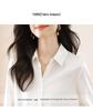 Women's French Satin Silk Long Sleeve Shirt for Autumn 2025 - White Commute Style