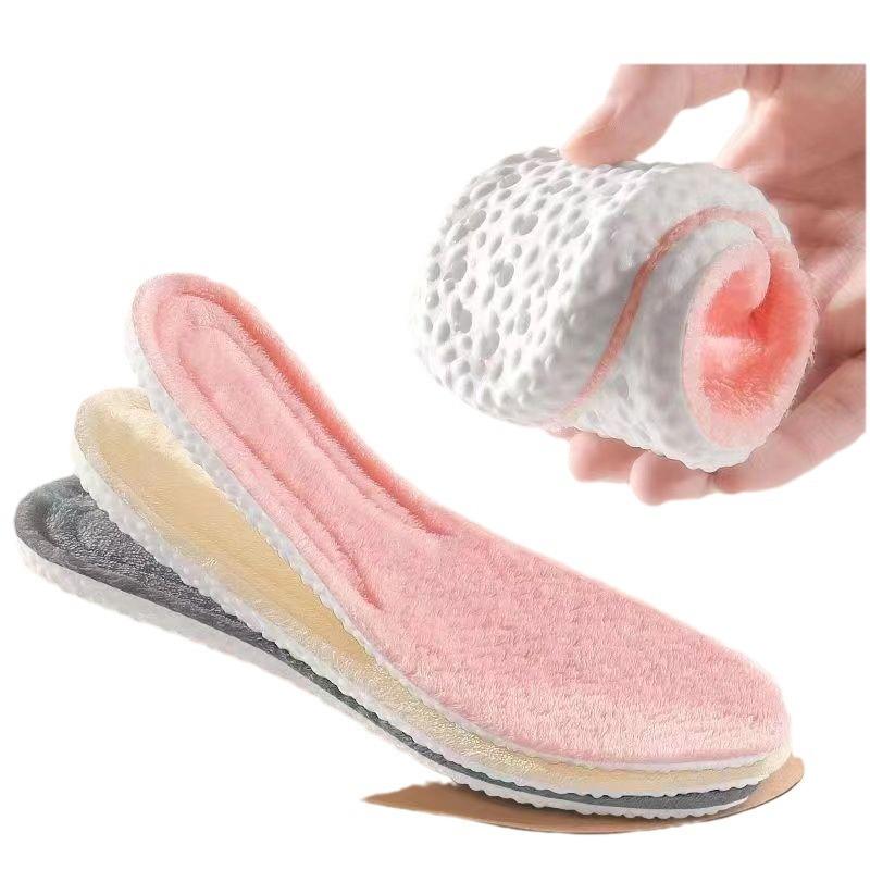 Insoles winter insoles women's super soft warm men breathable autumn and winter cute cotton insoles plush thickened