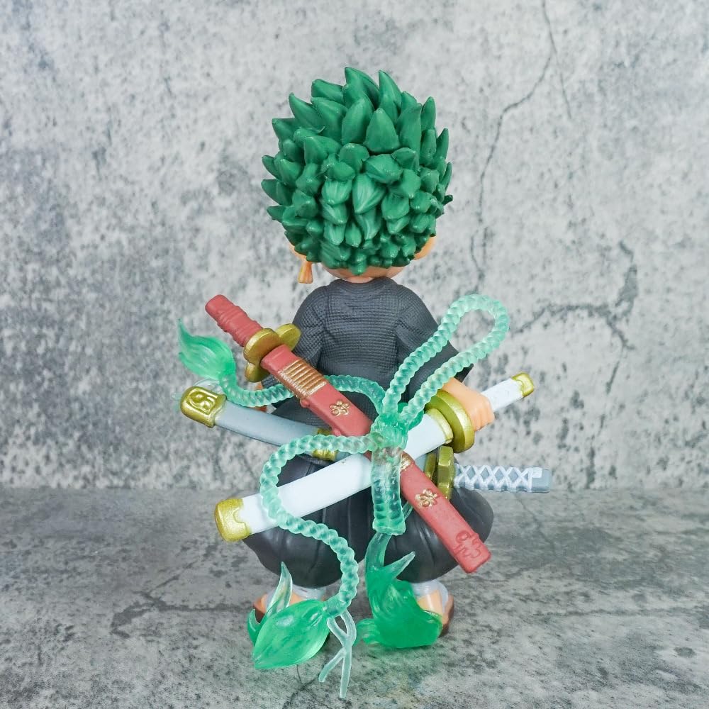 Q Version Zoro Anime Statue Zoro Hero One Piece Roronoa Zoro Approx 15cm PVC Action Figure [Used]