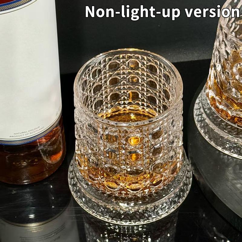 280Ml Rotating Whiskey Glass Creative Crystal Premium Beer Cup Str Relief Liquor Cup With Base Straight Drink Mold Wine Glass 1