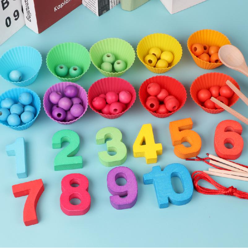 Rainbow Bead Chopsticks & Spoon Learning Toy for Early Childhood Development