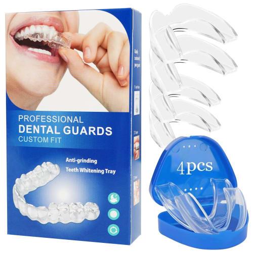 

Mosasa Mouthpieces for Teeth Grinding and Snoring Prevention [Sleep Care] Improves Sleep Quality, Securely Fits Teeth, 2 Sizes (4 Pieces, 2 Large and