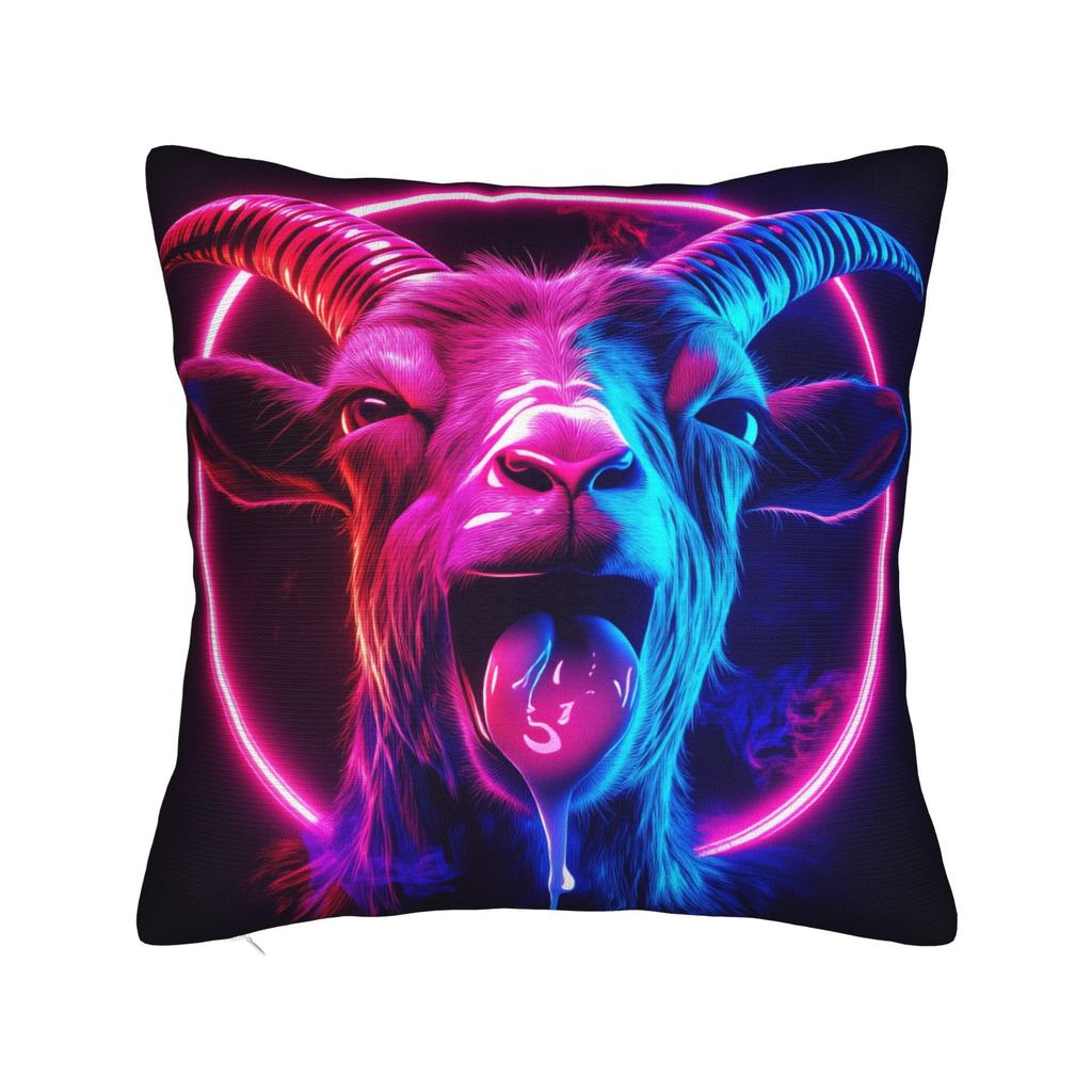 Federe per Cuscini Divertenti Meme Capra Urlante Federa Trendy Retrò per Divano Soggiorno Comoda Copertura per Cuscino