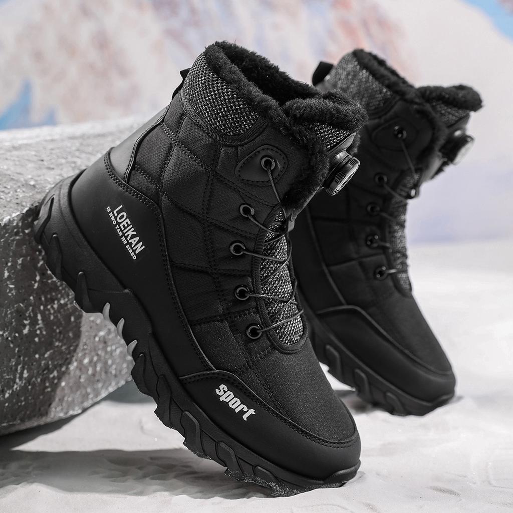 Nowe męskie buty śniegowe, wysokie skórzane buty, buty zimowe, odporne na zimno, popularna odzież outdoorowa, trwałe, modne, tre