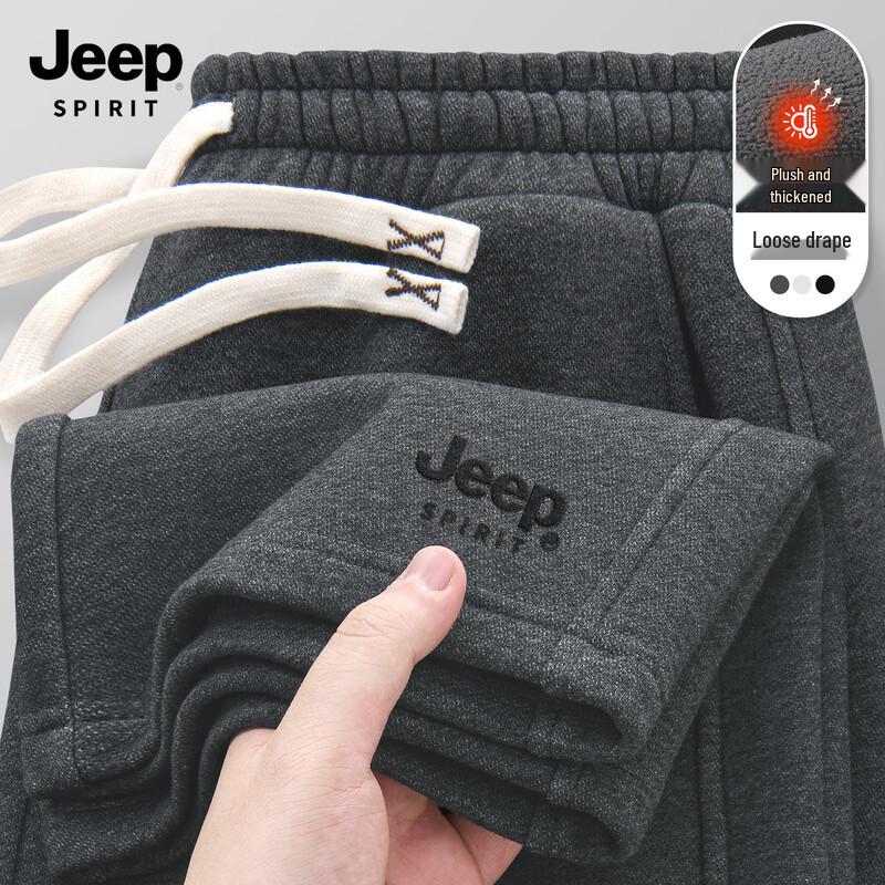 JEEP SPIRIT Men's 2025 Warm Loose Straight Leg Sweatpants