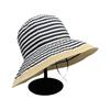 Women S Foldable Striped Large Brim Sun Hat Summer Bucket Cap