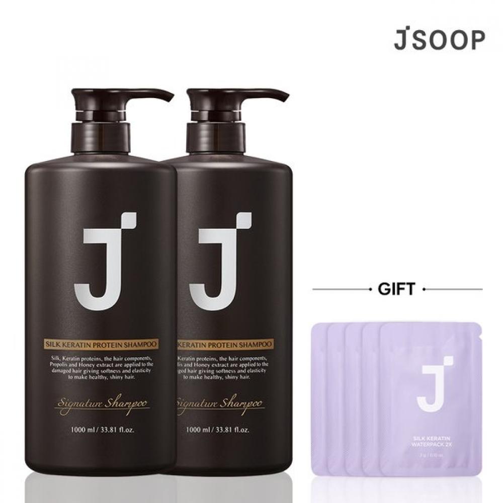 

Шампунь Silk Keratin Signature 1000 мл + Водный Пакет 2x Саше 5 шт. Shampoo+shampoo