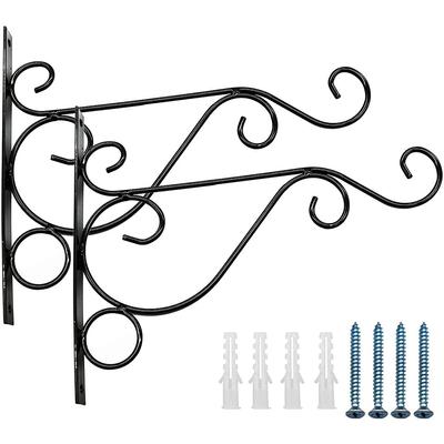 2PCS Suportes de Metal para Pendurar Plantas Ganchos Suporte de Parede Externo para Plantas Vasos de Flores Alimentador de Pássaros Vento