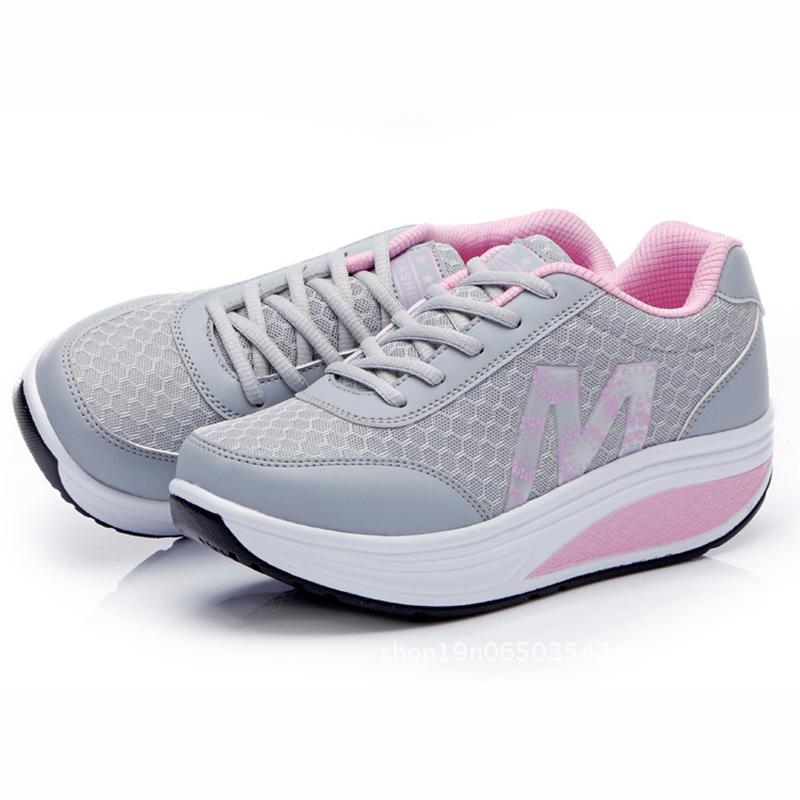 Dámské platformové ležérní boty Dámské klínkové tenisky Prodyšné Štíhlé Fitness Houpací boty Zapato